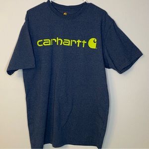 Carhart T-shirt Blue with logo printed on front
